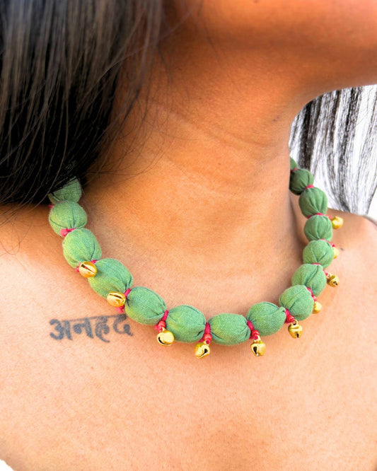Green ghunghroo Necklace