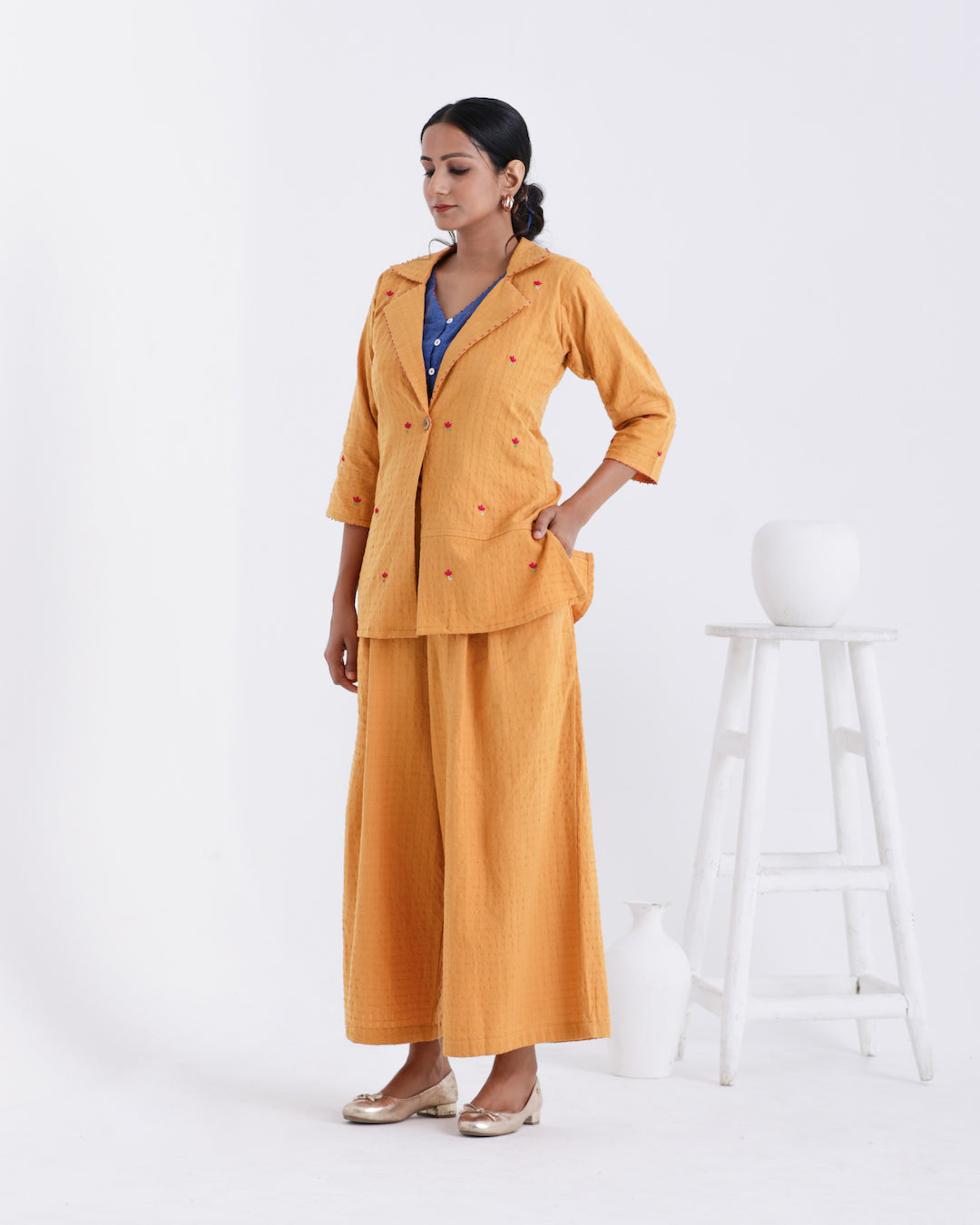 Shop business suit for women from Bebaak: 3 pc set of jacket, top and palazzo