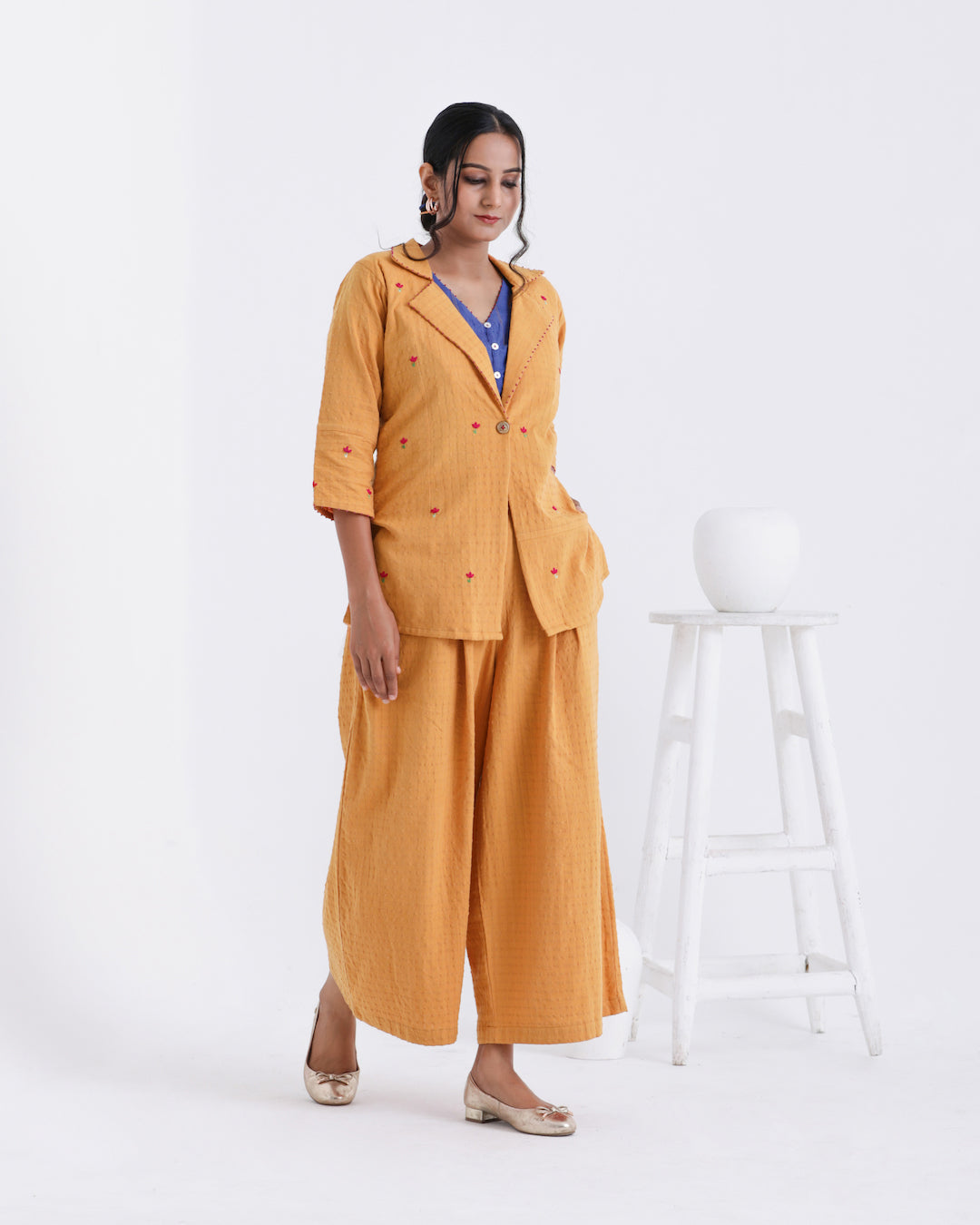 Shop business suit for women from Bebaak: 3 pc set of jacket, top and palazzo