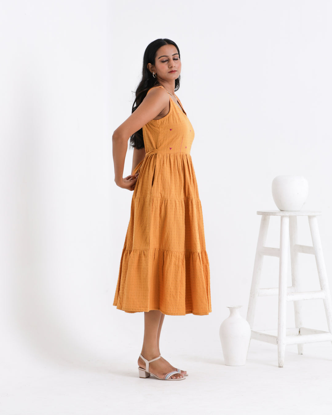 Shop yellow embroidered dress for Diwali from bebaak