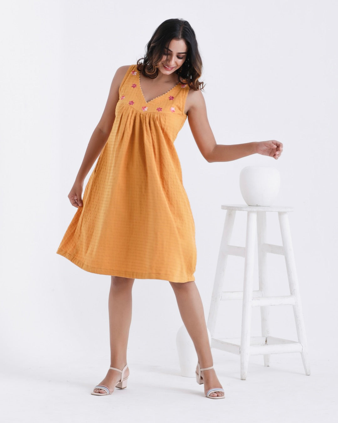 Shop yellow embroidered dresse for Diwali from bebaak