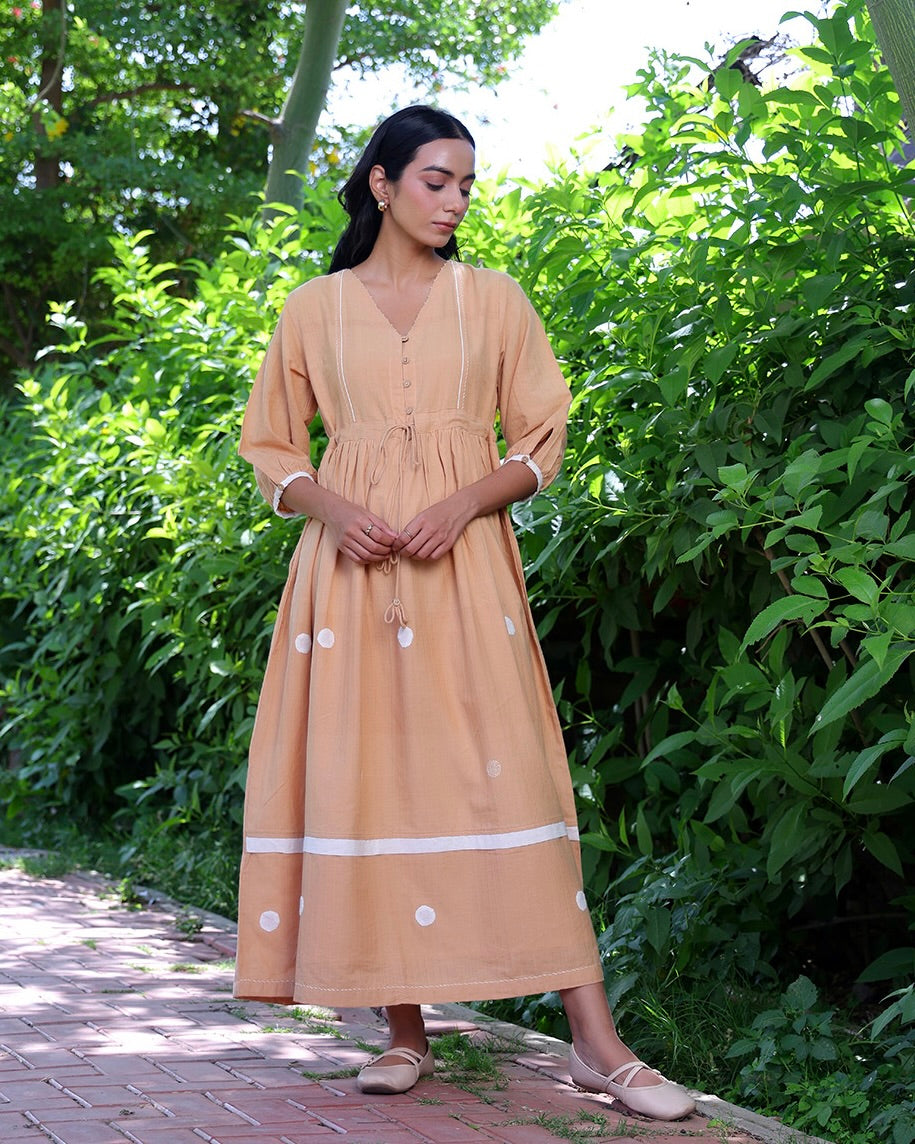 Siennna Beige Handwoven Maxi Dress