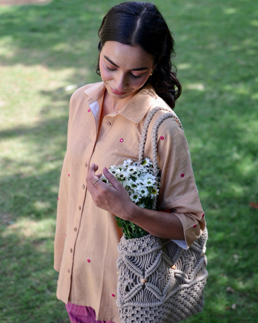 Beige Mirror Anti fit Shirt