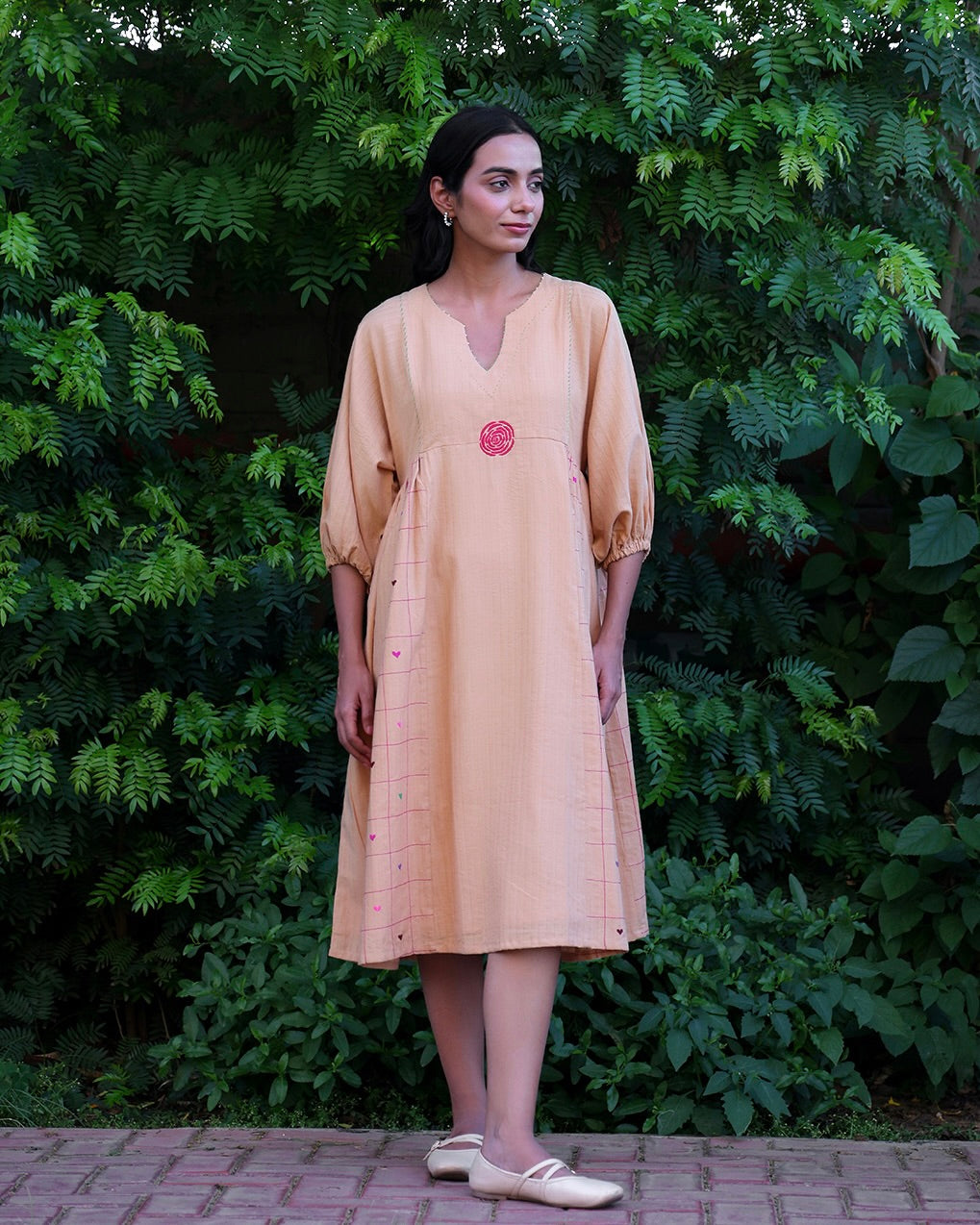 Bahar Beige Handwoven Anti-Fit Dress