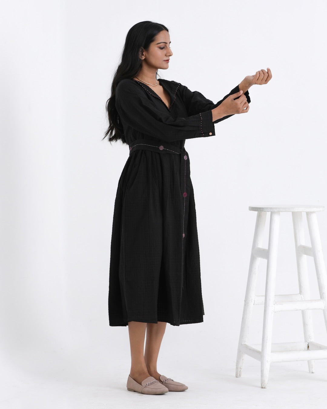Shop black pleat dress online at bebaakstudio.com