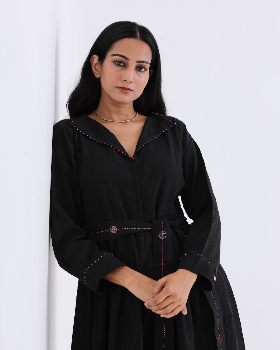 Shop black pleat dress online at bebaakstudio.com