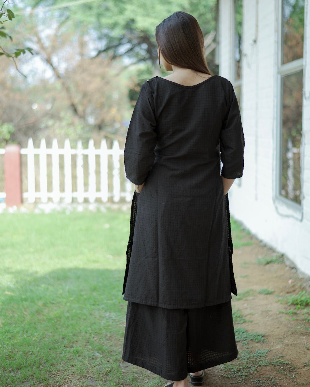 Black tunic set: Shop Black kurta set online at bebaakstudio.com