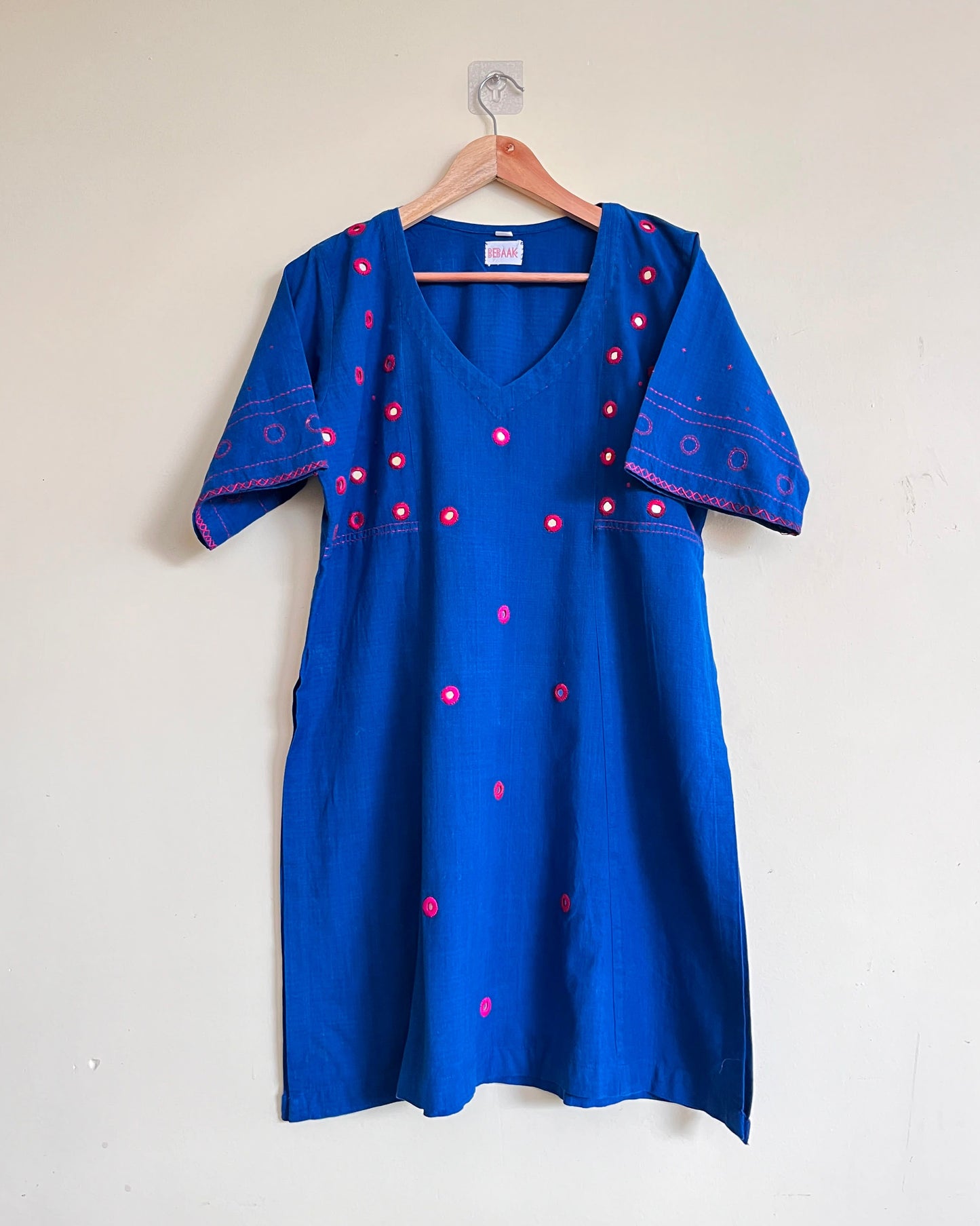 Shama Mirror Blue Handwoven Cotton Kurta set