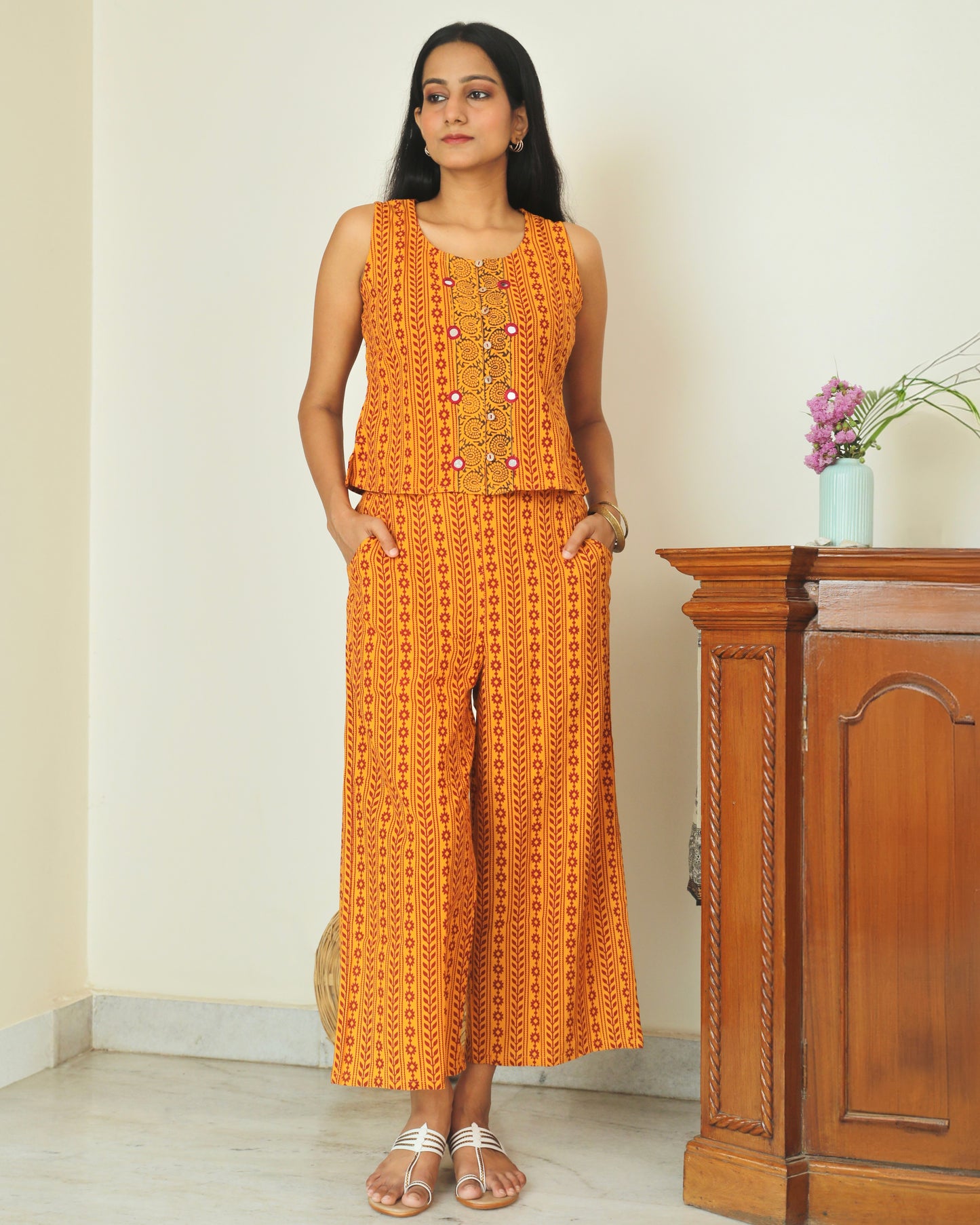Yellow Bag printed Co-ord from Bebaak