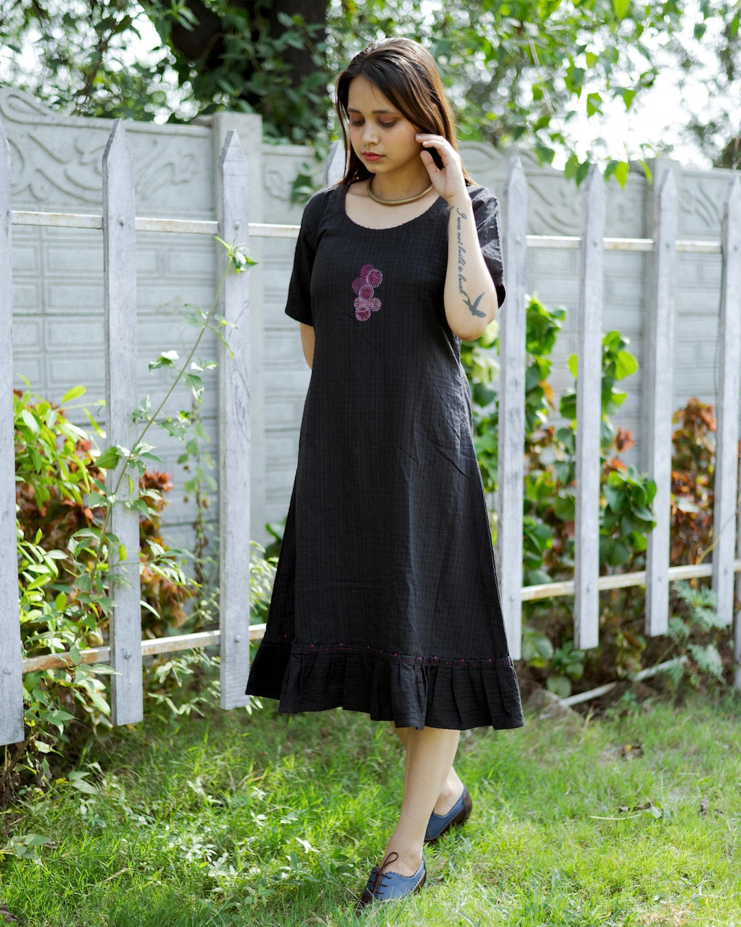 Shop black A line dress online at bebaakstudio.com