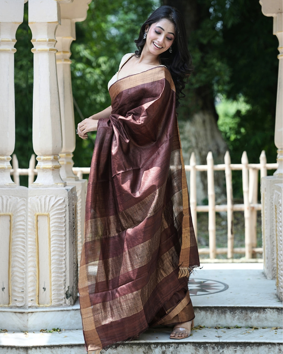 Shipra Brown Kosa Silk Saree