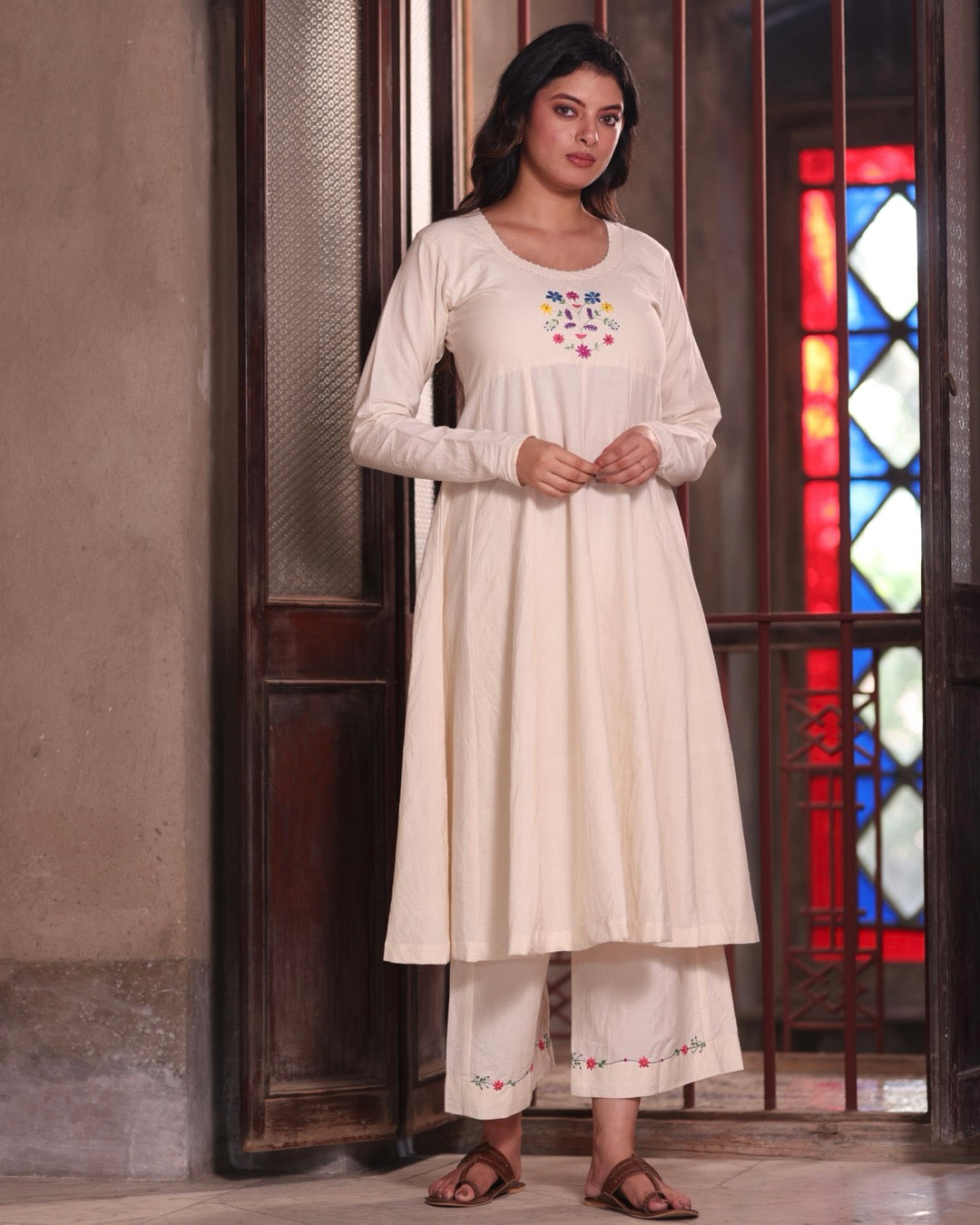 Meera Ivory handwoven kurta set