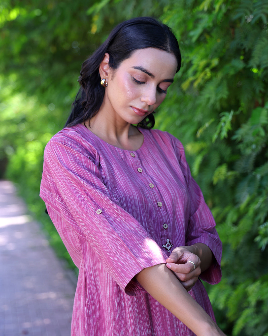 Noor Mauve Handwoven Kurta Set