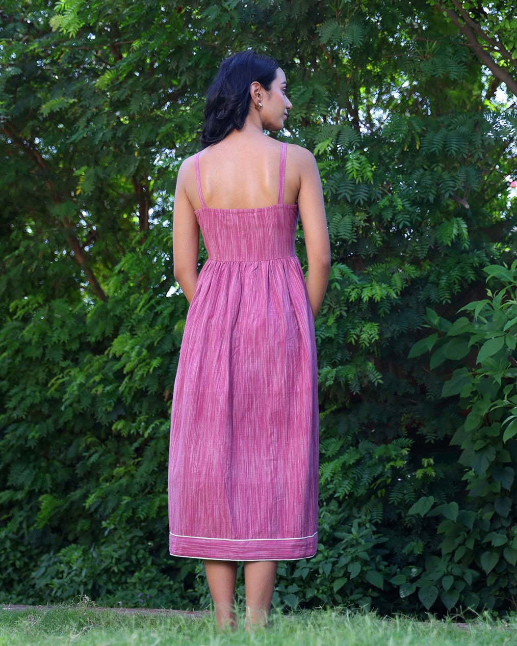 Mia Mauve Handwoven Strap Dress