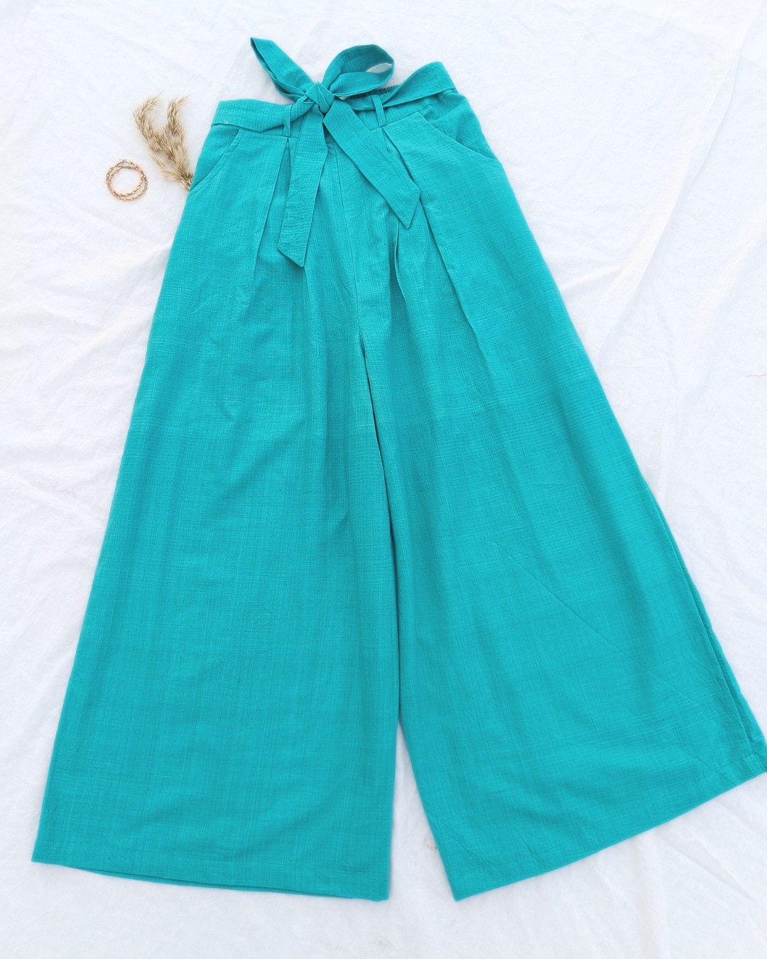 Palazzo: Shop teal green High rise palazzo online at bebaakstudio.com