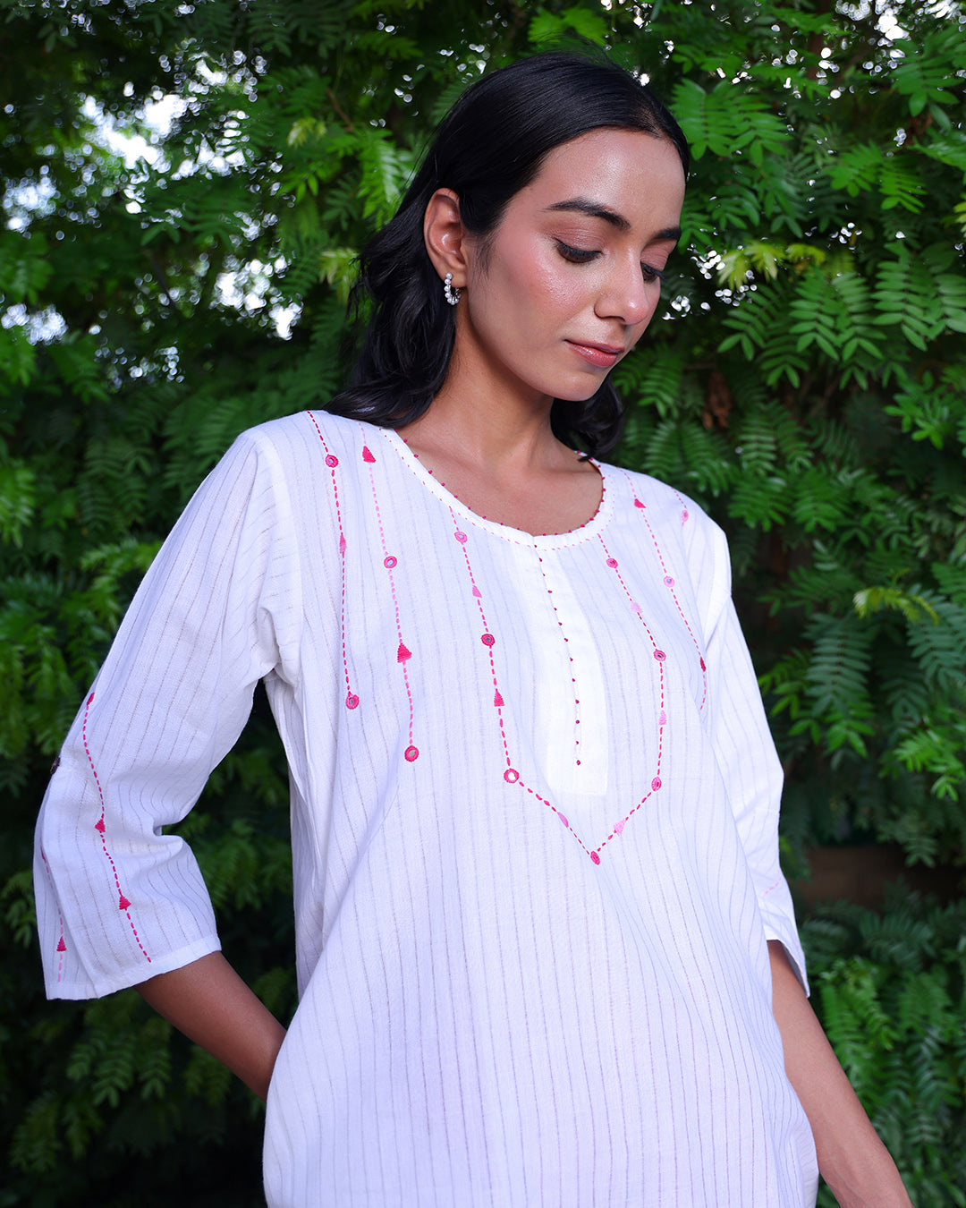 Avni Scallop Cotton Tunic Set