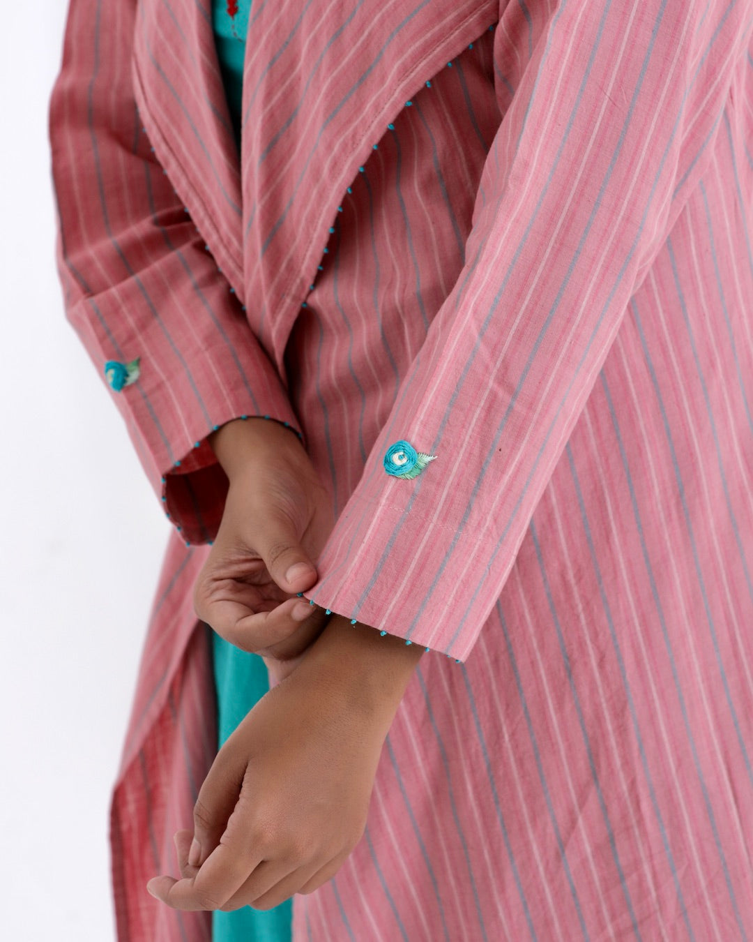 Shop Teal green cotton overlay co-ord set