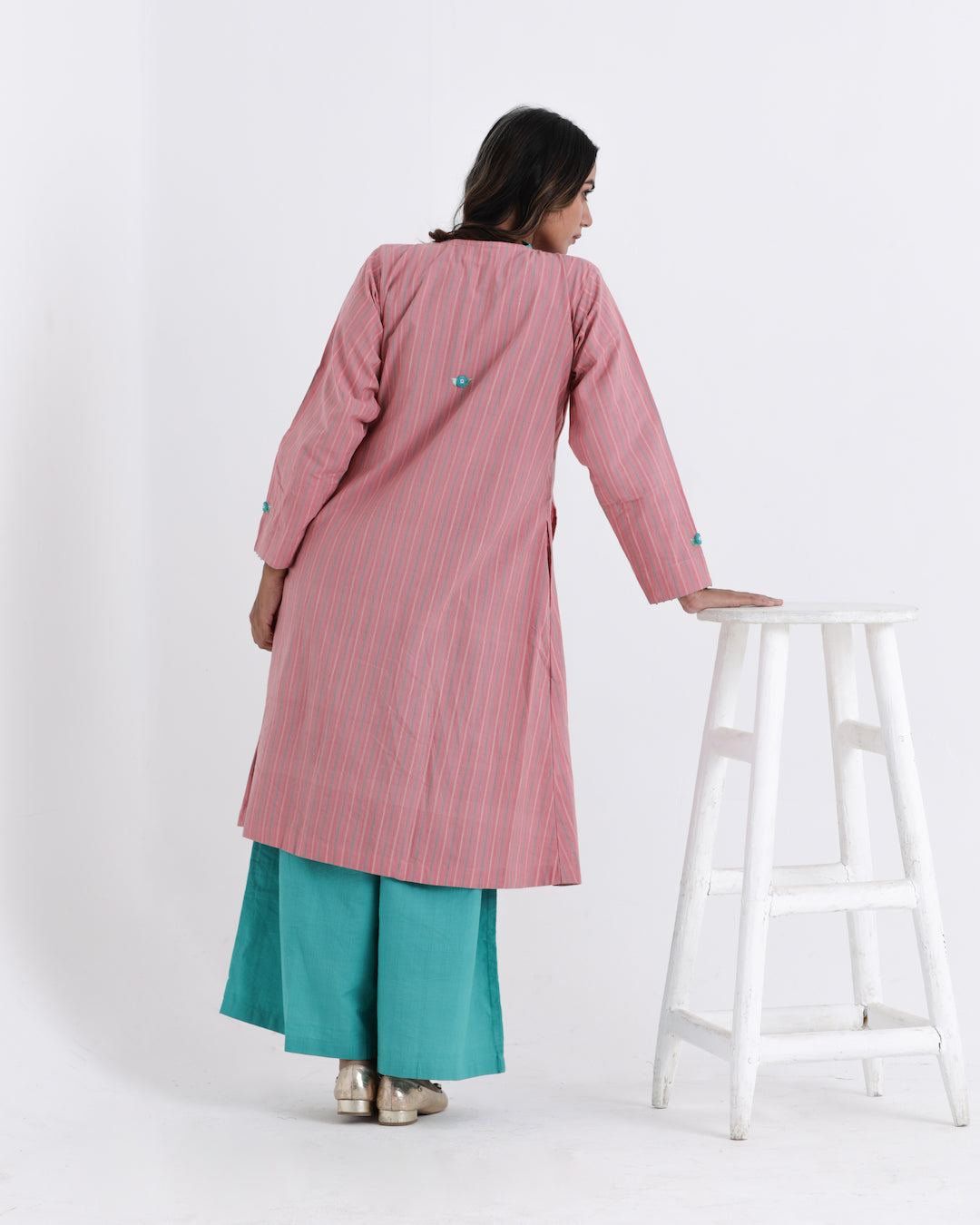 Shop Teal green cotton overlay co-ord set