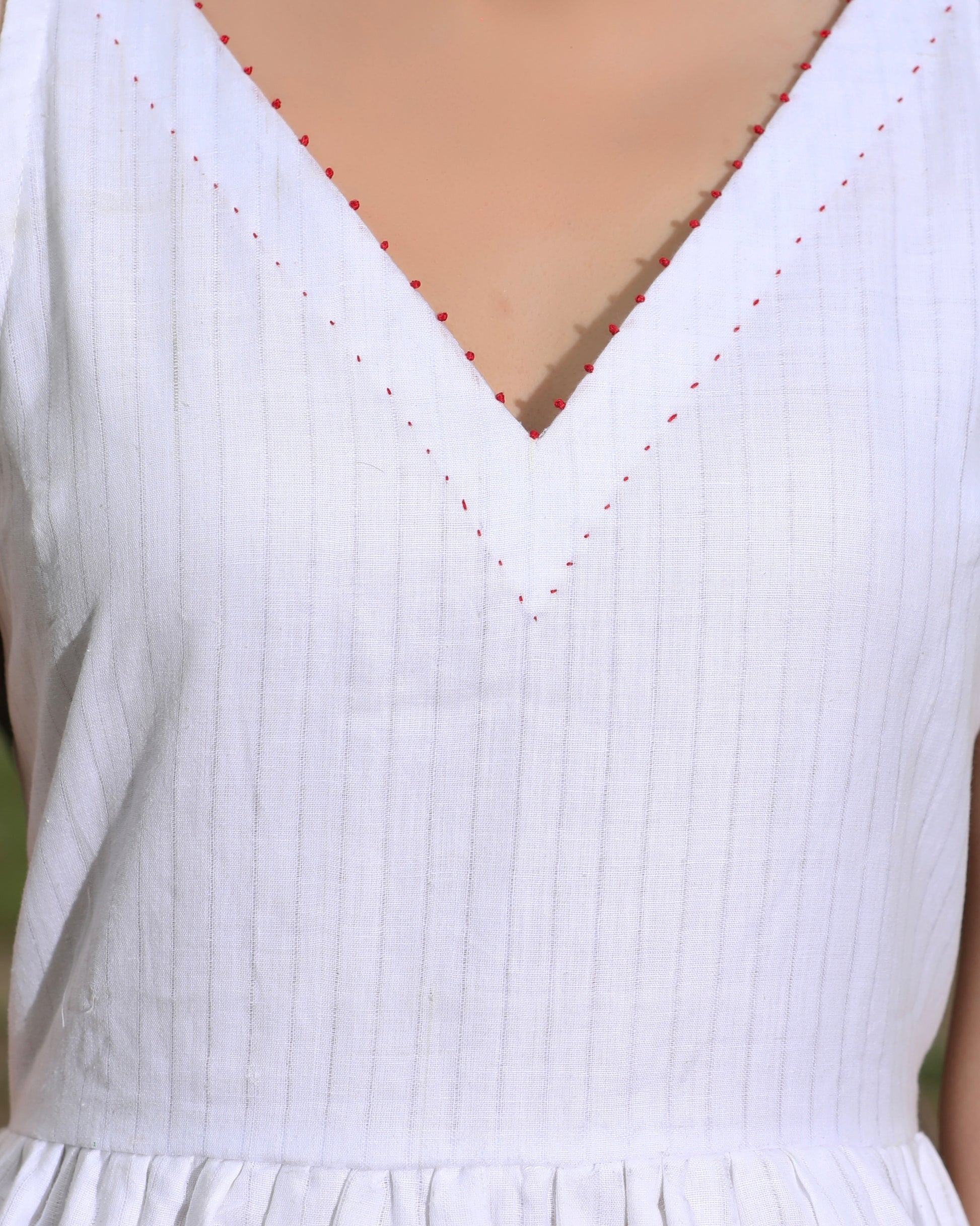 Shop white long layerd dress from Bebaak