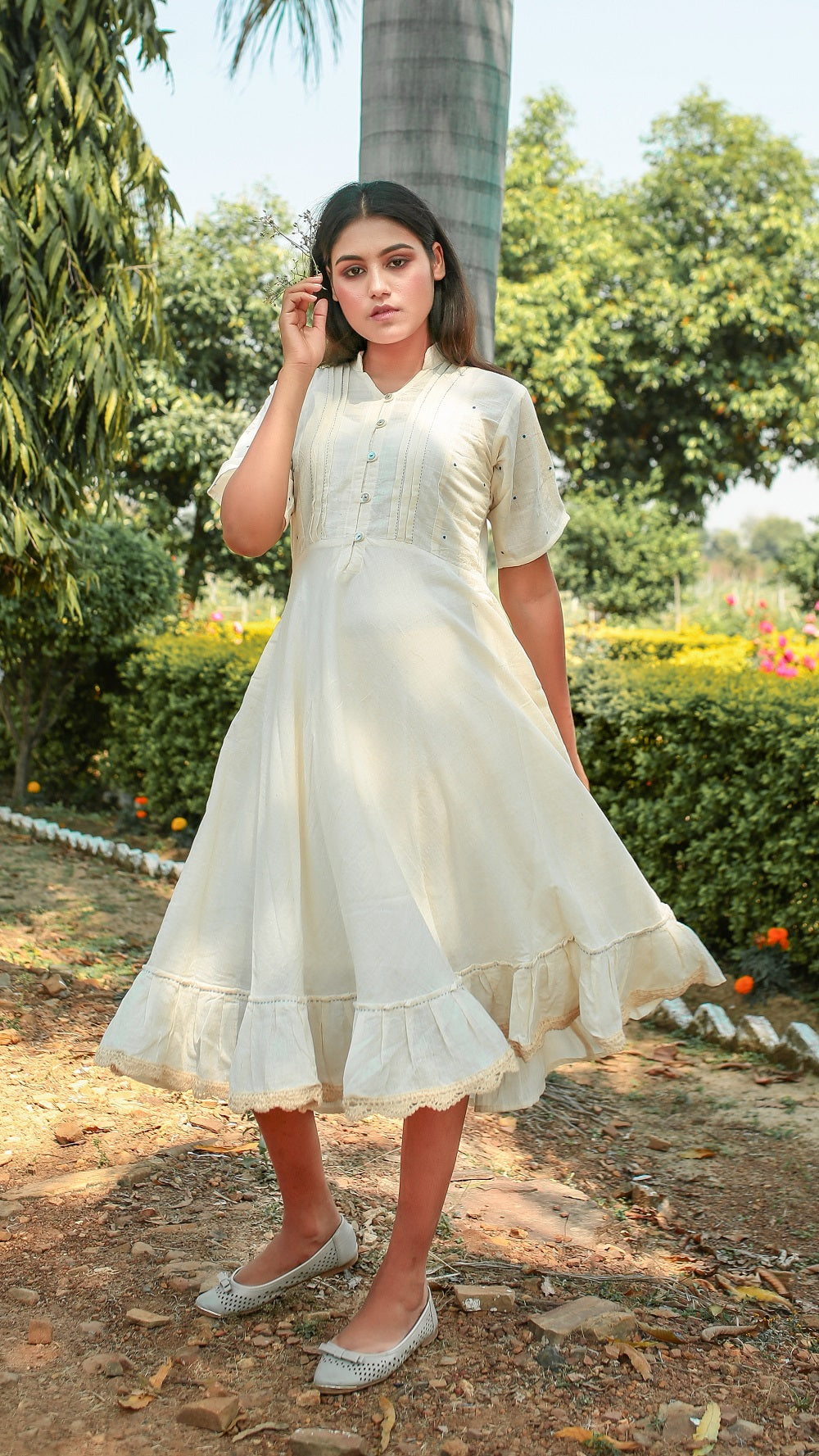 Masakali Dress Model Masakali- Yellow Embroidered Dress – The Chrkha