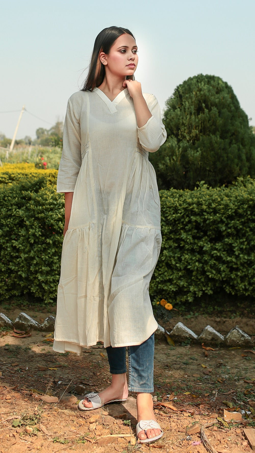 Kora flared masakali tunic online at bebaakstudio.com