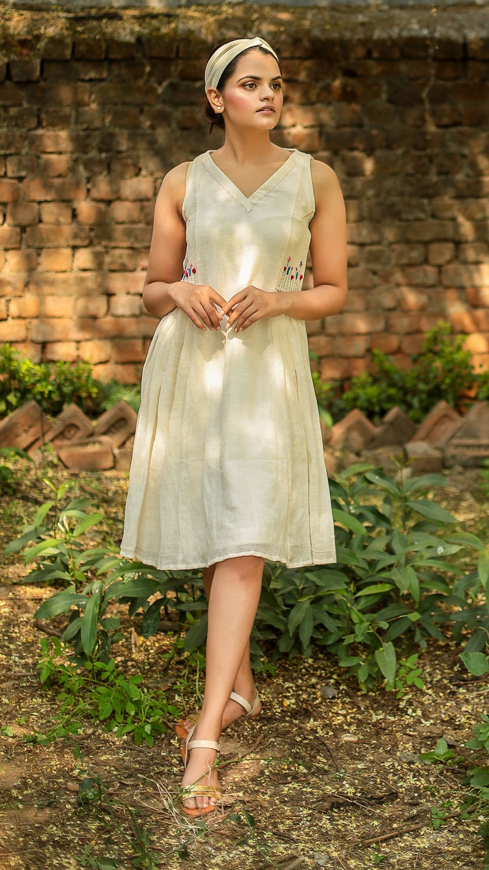 Dresses: Shop ivory side gathered dress for women online at M