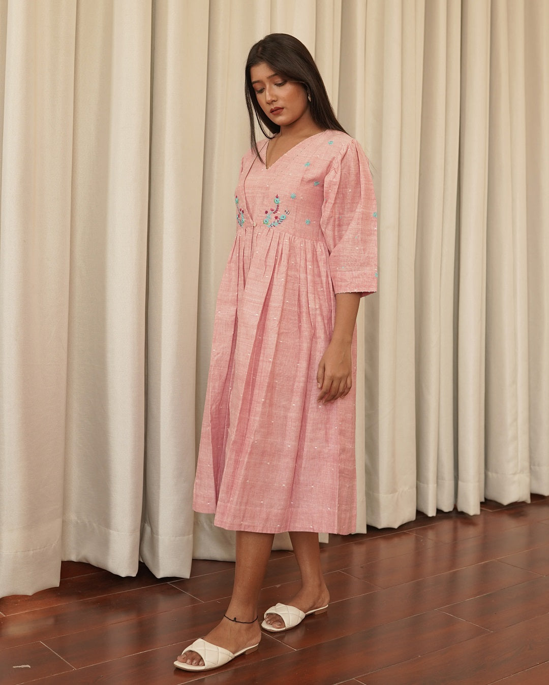 Pankhuri layered midi dress : 2 pc set