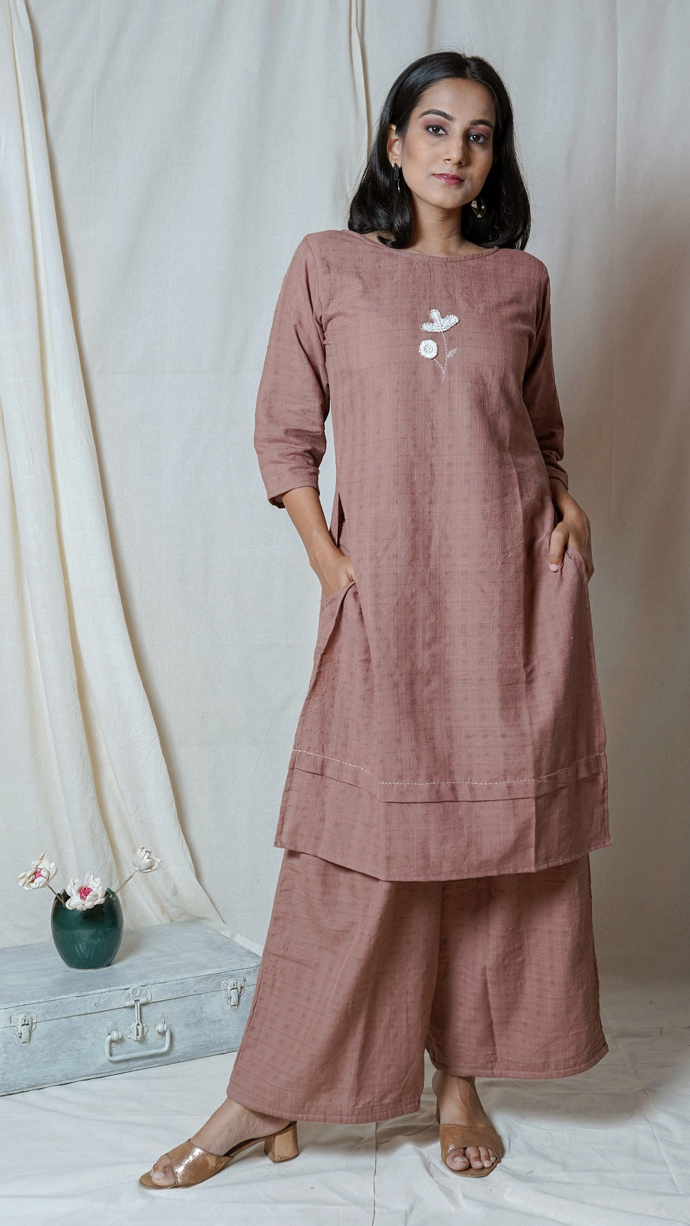 Shop Brown tunic set online at bebaakstudio.com