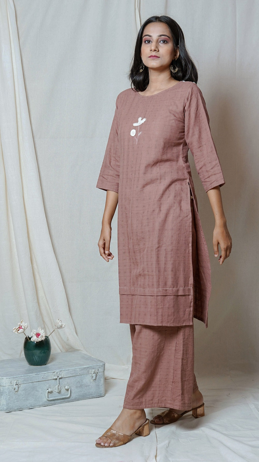Shop Brown tunic set online at bebaakstudio.com