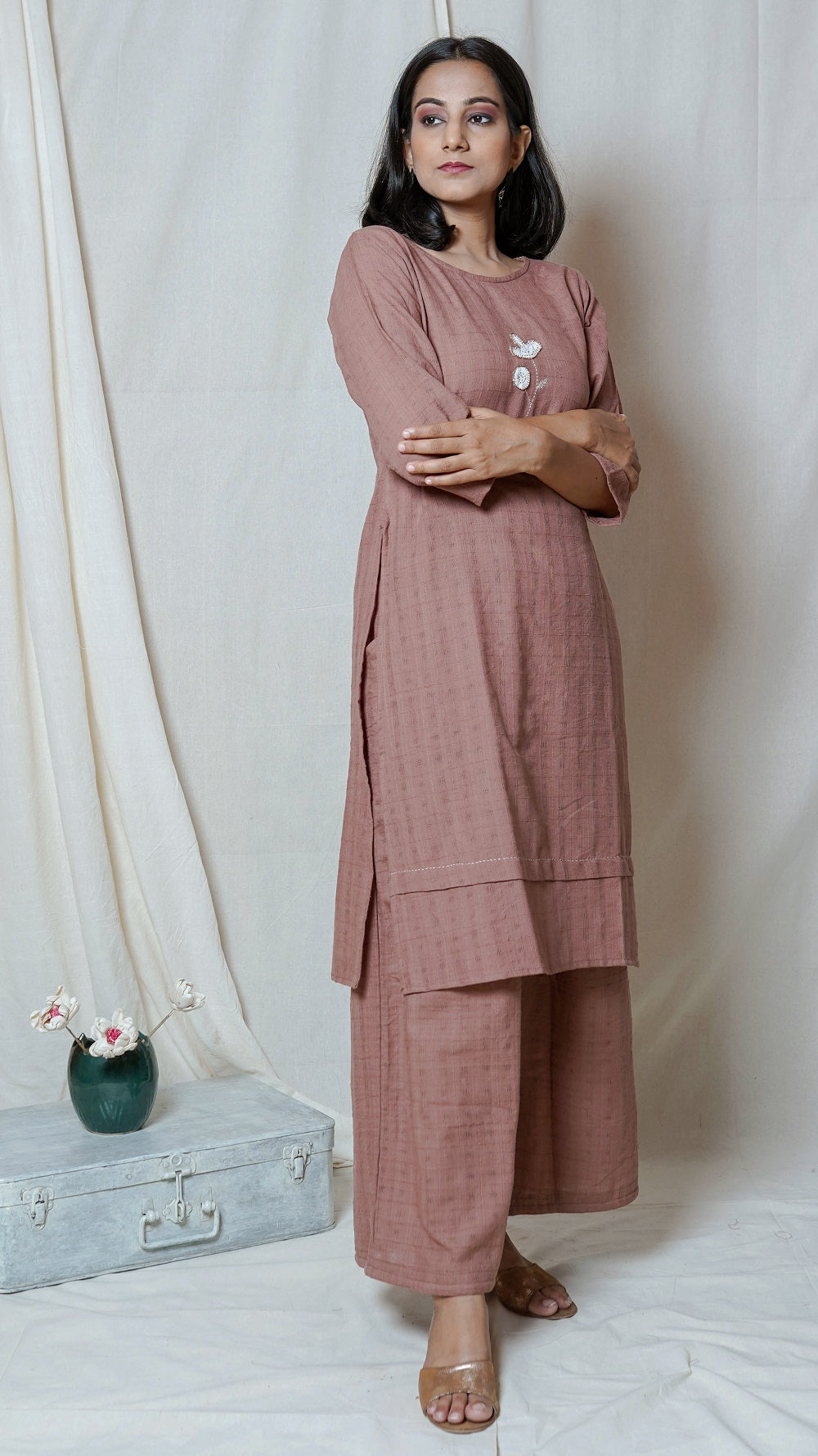 Shop Brown tunic set online at bebaakstudio.com