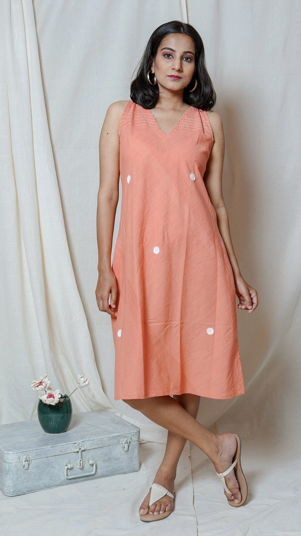 Shop peach maxi dress online at bebaakstudio.com