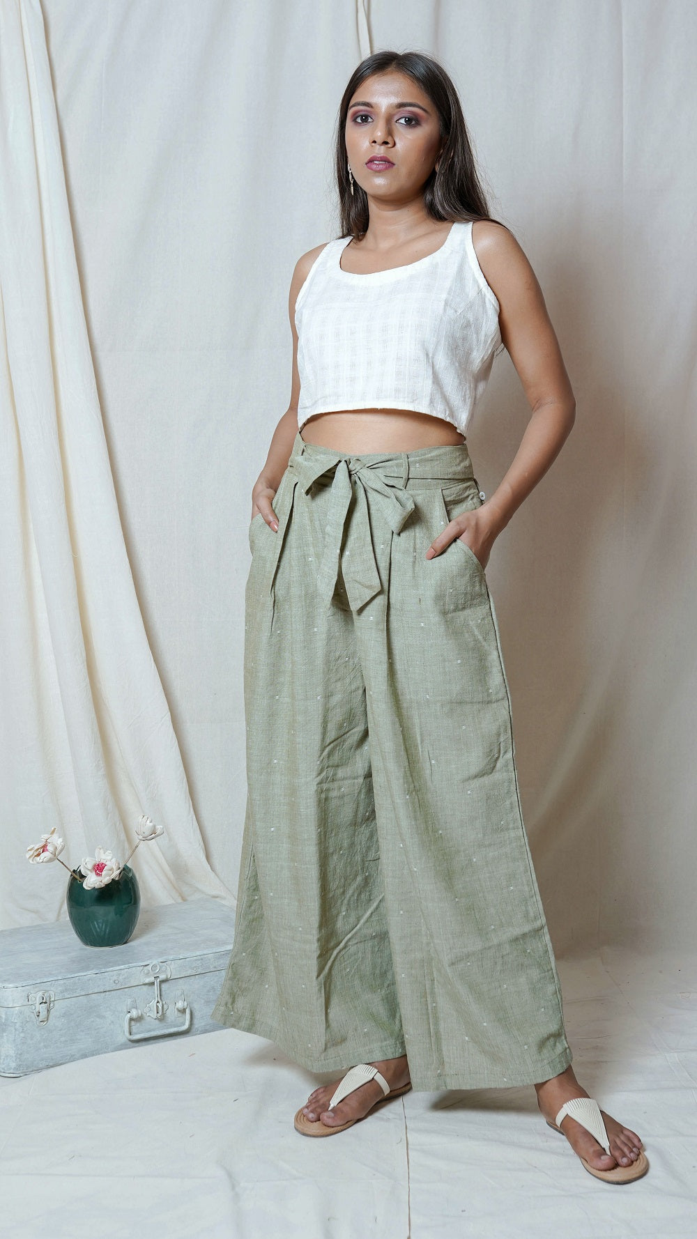 Shop Olive color block set online at bebaakstudio.com
