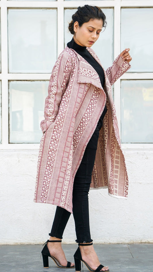 Rain drop brown jacquard overlay