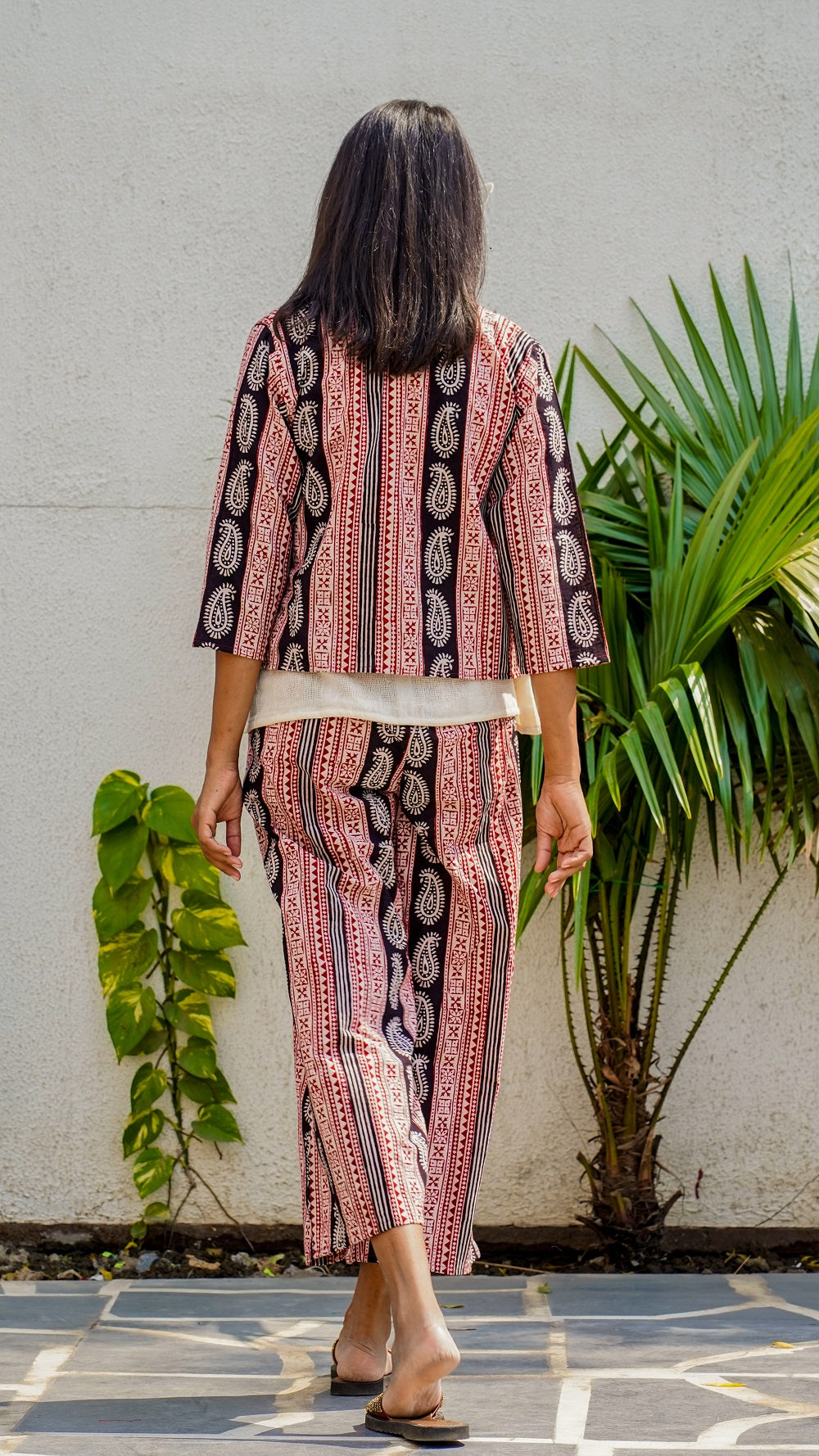 Shop Bagh print shrug jacket online at bebaakstudio.com