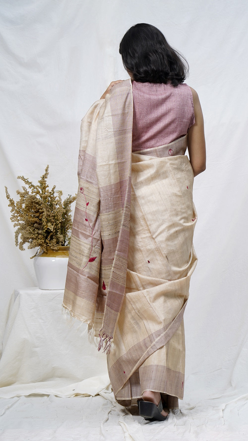 Gul pure kosa silk handloom saree online available at bebaakstudio.com