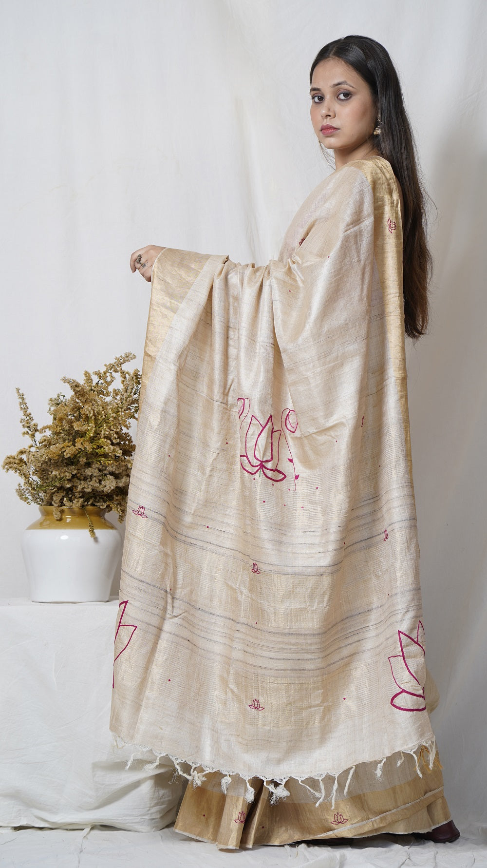 Padma pure kosa silk handloom saree online available at bebaakstudio.com