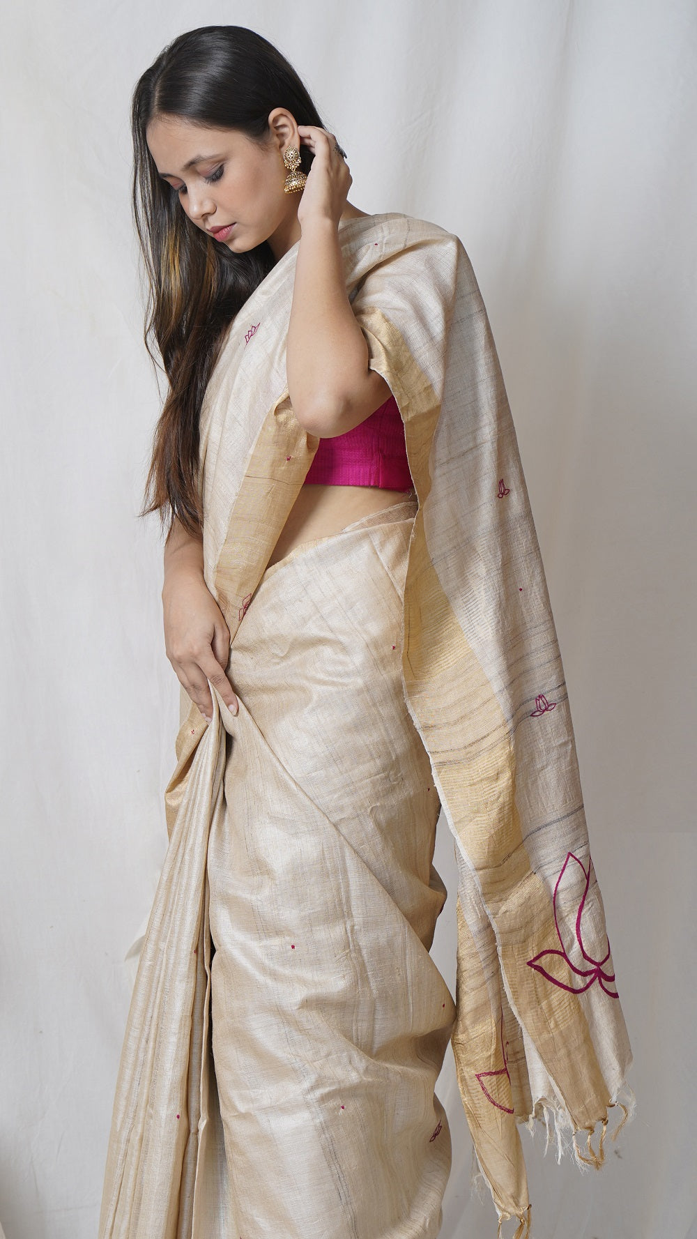 Padma pure kosa silk handloom saree online available at bebaakstudio.com