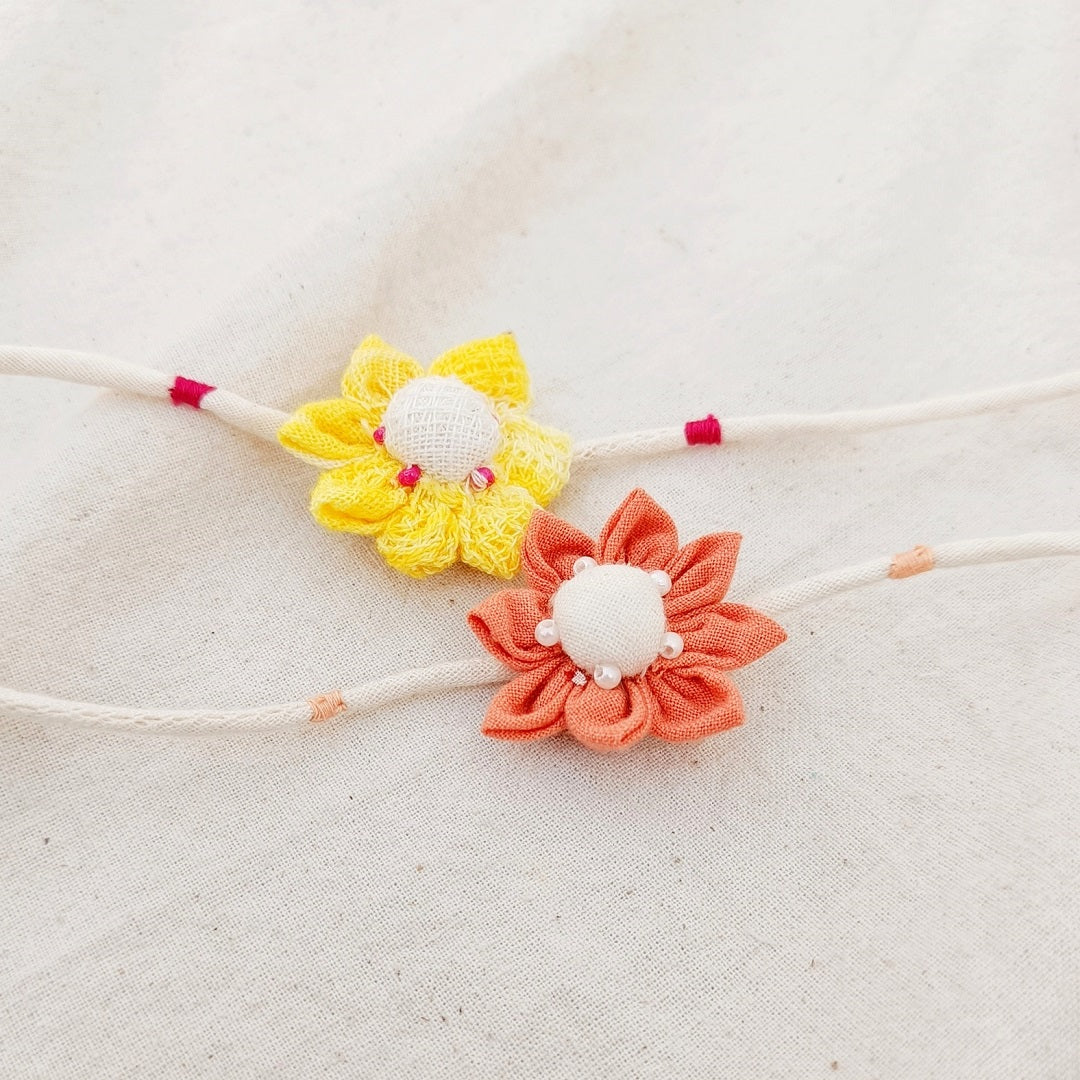 Shop Handmade upcycled textile rakhi online at bebaakstudio.com