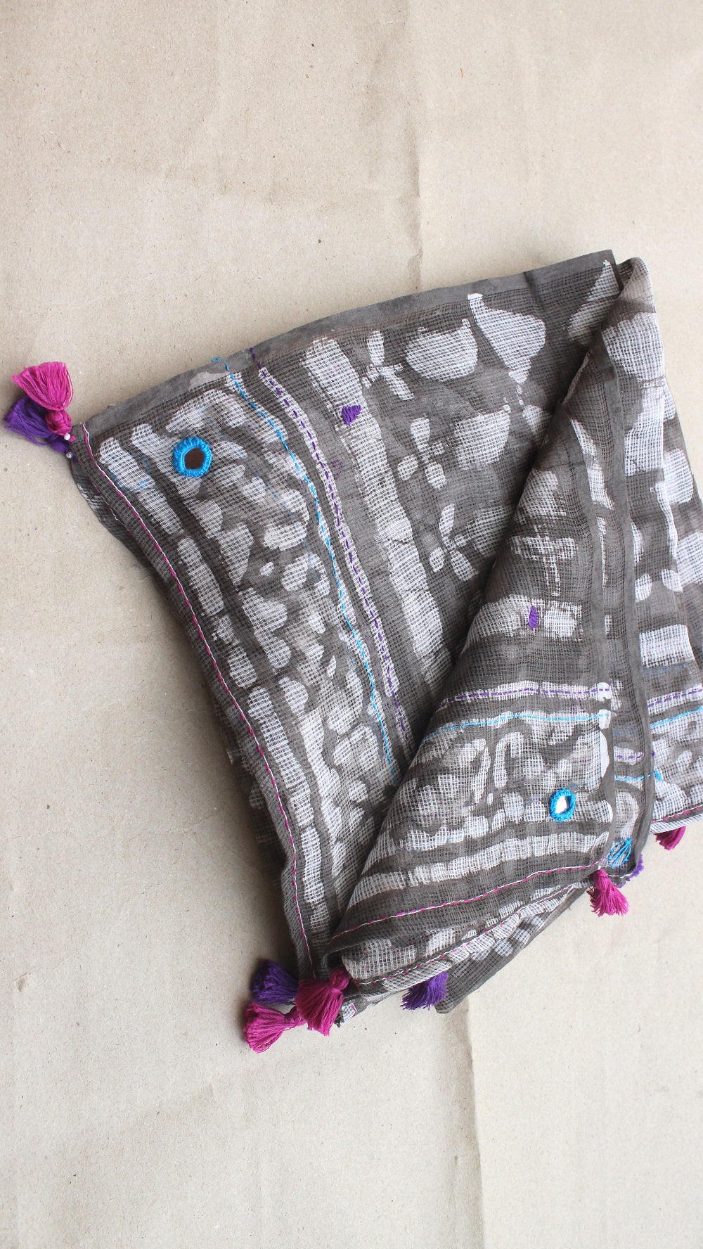 Grey kota doriya dupattta online available at bebaakstudio.com