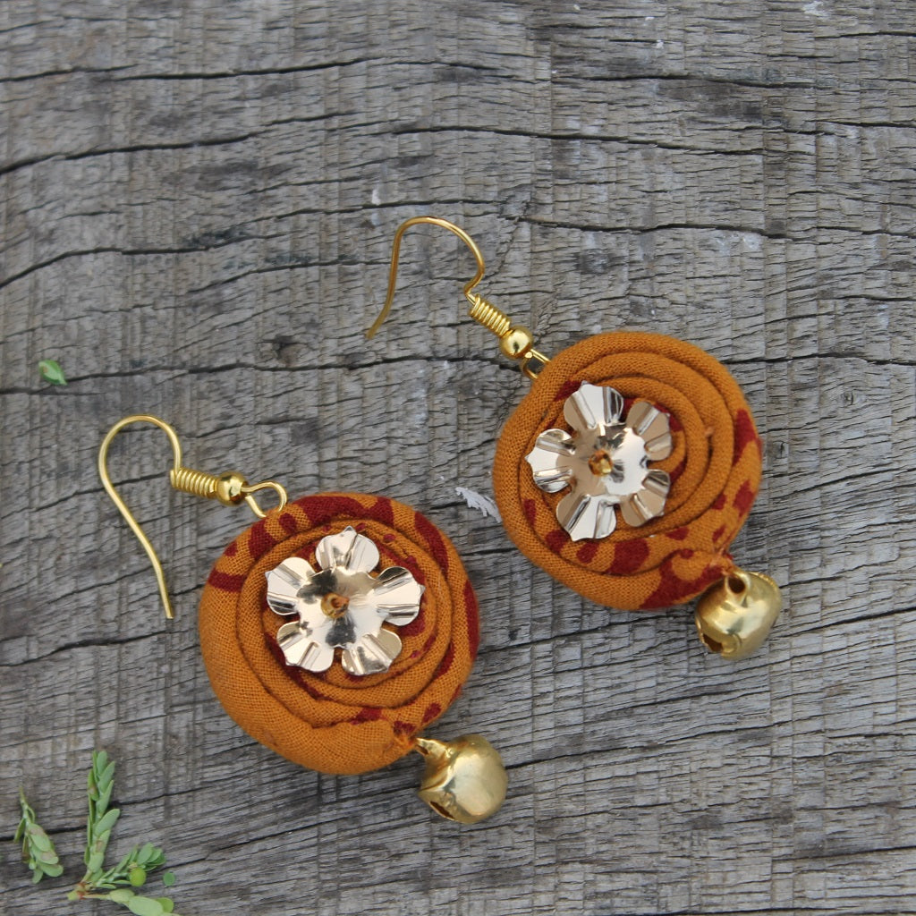 Mustard ghungaroo earring