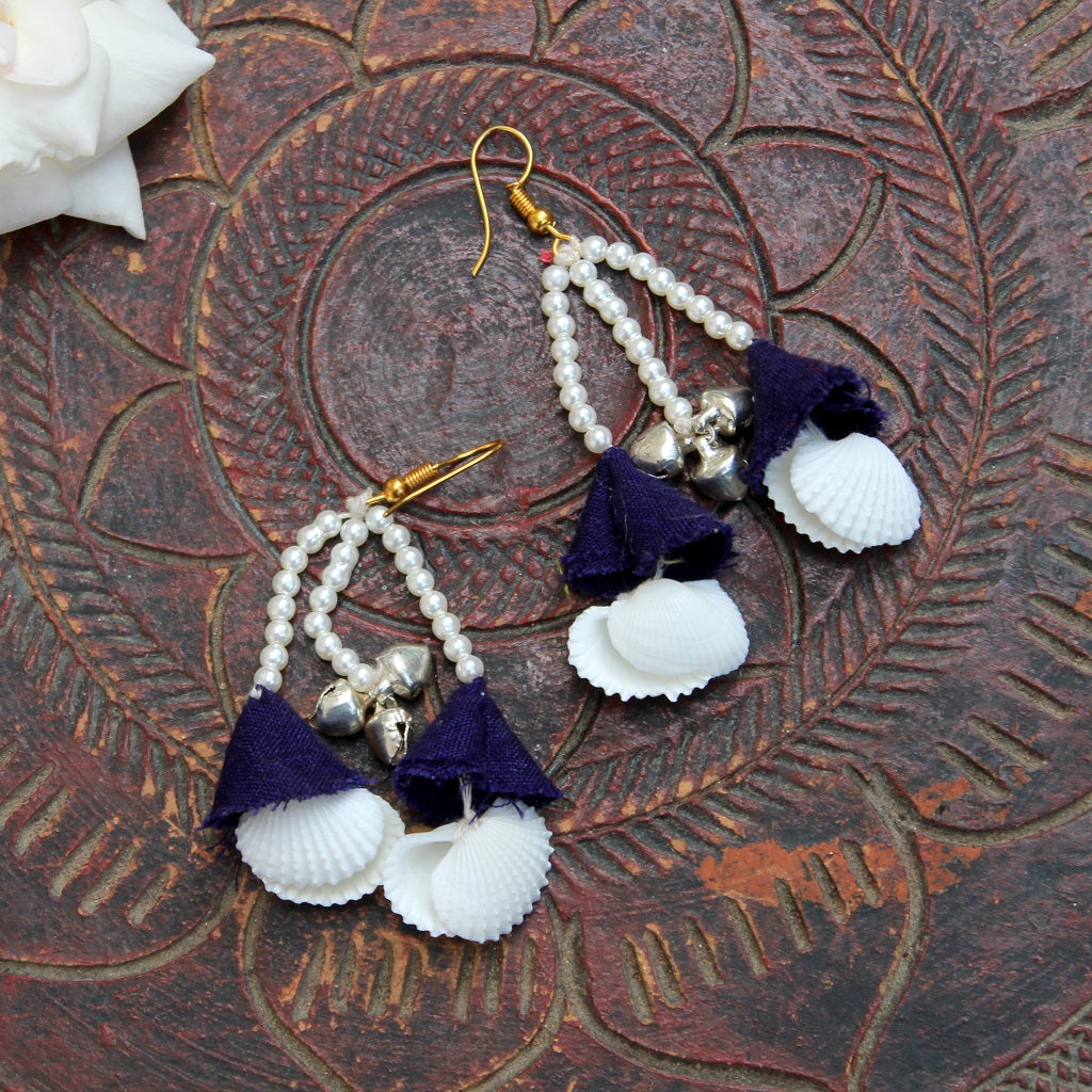 Blue jhanjhar earring