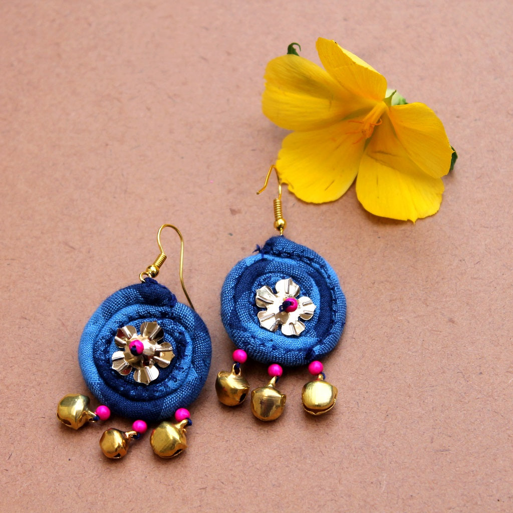 Blue boho earring