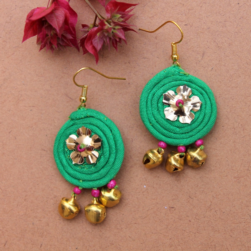 Green boho earring
