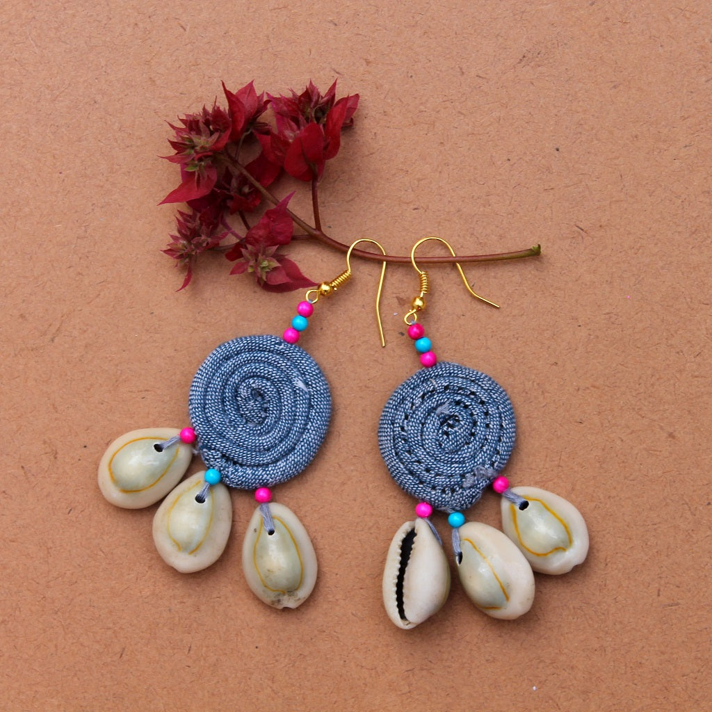 Grey boho earring