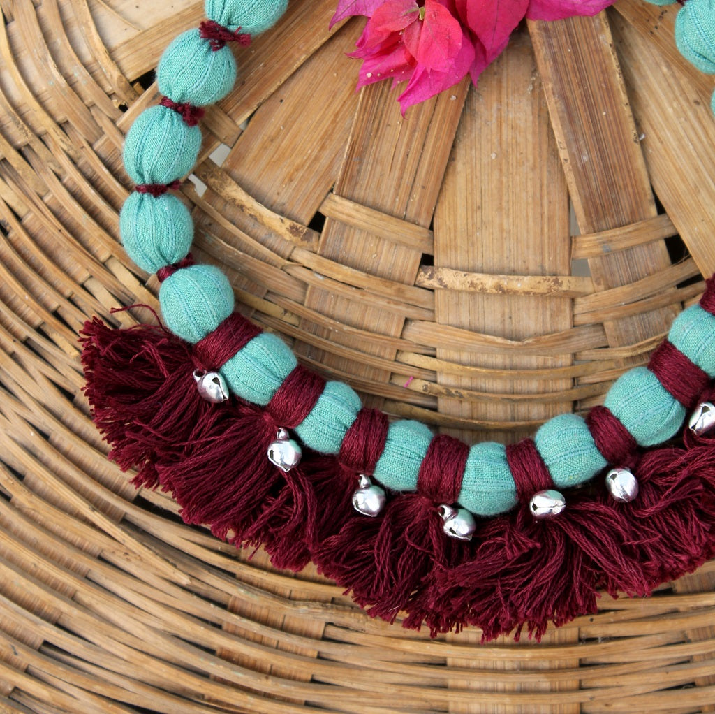 Green tassel necklace