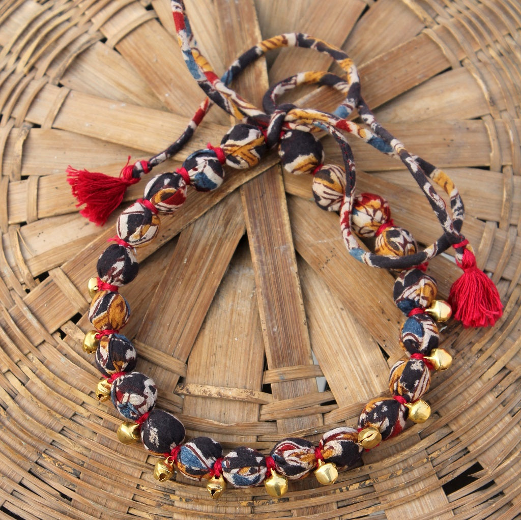 Black kalamkari necklace