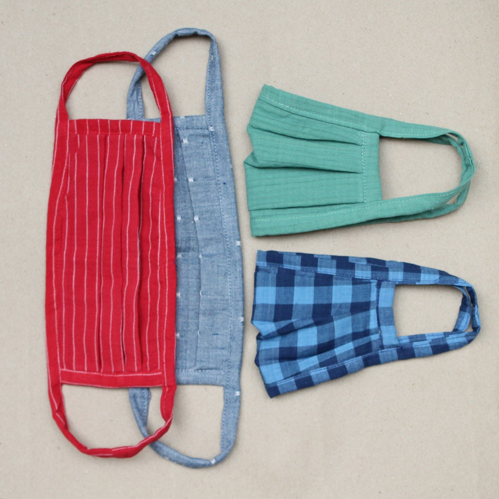 Checks and stripes cotton Face mask