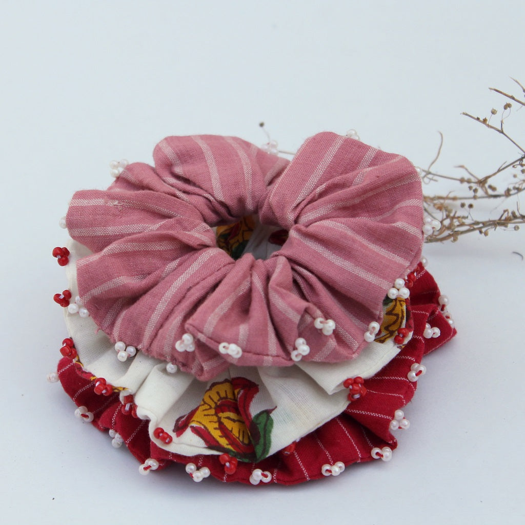 Valentine scrunchie online available at bebaakstudio.com