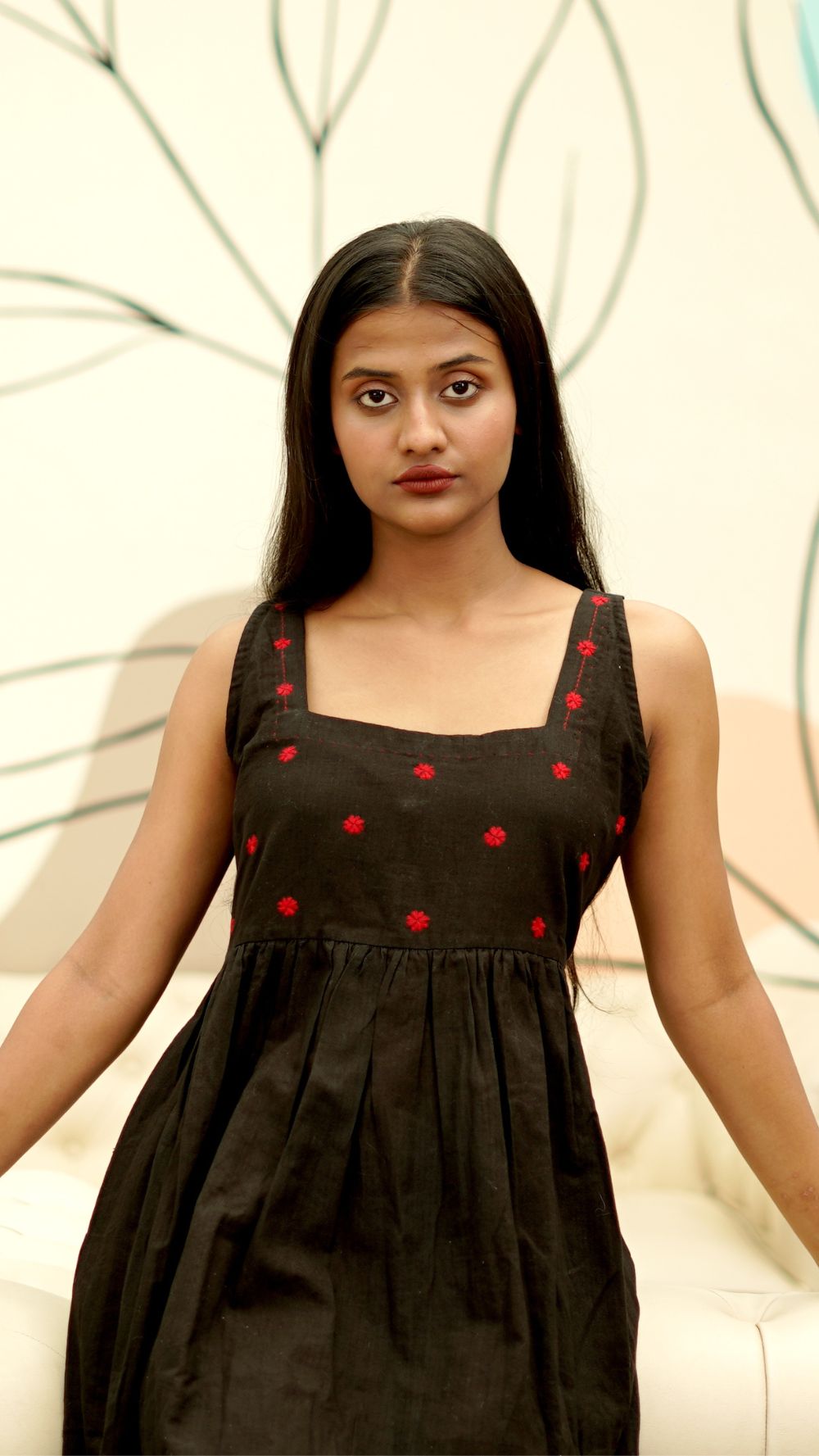 Shop black cotton maxi Dress online at bebaakstudio.com
