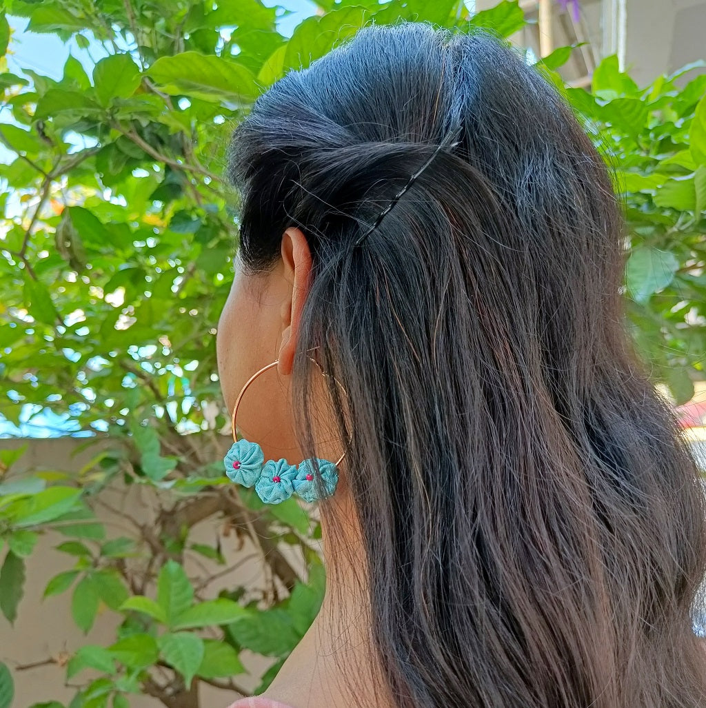 Shop uncycled floral  hoop earrings online at bebaakstudio.com